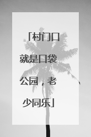 村门口就是口袋公园，老少同乐