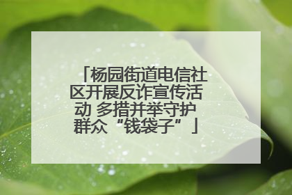 杨园街道电信社区开展反诈宣传活动 多措并举守护群众“钱袋子”
