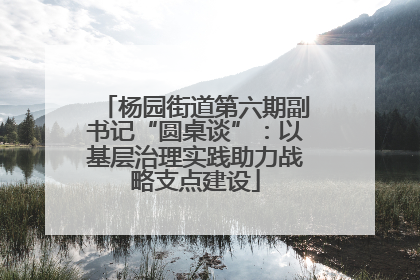 杨园街道第六期副书记“圆桌谈”：以基层治理实践助力战略支点建设