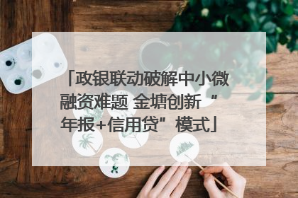 政银联动破解中小微融资难题 金塘创新“年报+信用贷”模式