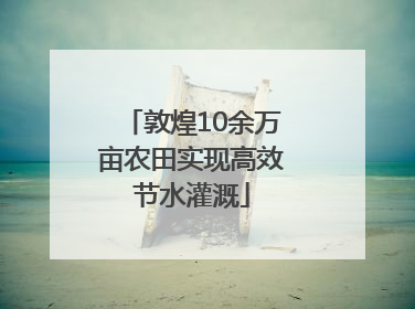 敦煌10余万亩农田实现高效节水灌溉