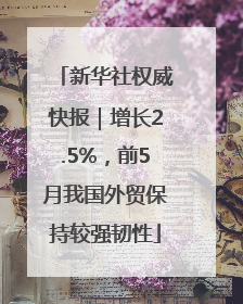 新华社权威快报｜增长2.5%，前5月我国外贸保持较强韧性