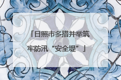 日照市多措并举筑牢防汛“安全堤”