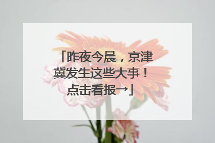 昨夜今晨，京津冀发生这些大事！点击看报→