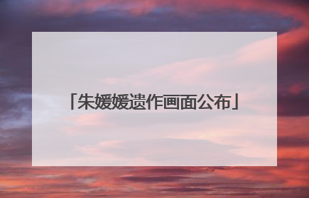 朱媛媛遗作画面公布