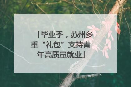 毕业季，苏州多重“礼包”支持青年高质量就业