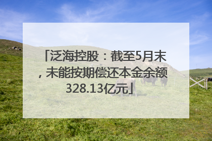 泛海控股：截至5月末，未能按期偿还本金余额328.13亿元