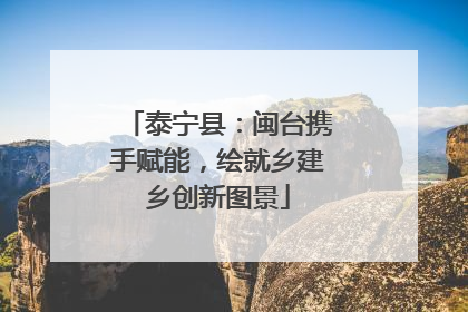 泰宁县：闽台携手赋能，绘就乡建乡创新图景