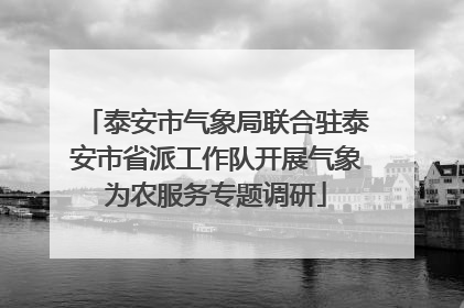 泰安市气象局联合驻泰安市省派工作队开展气象为农服务专题调研