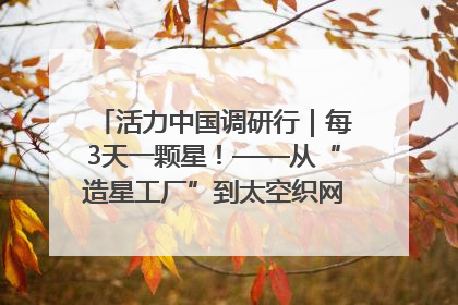 活力中国调研行｜每3天一颗星！——从“造星工厂”到太空织网的“银河速度”
