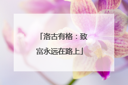 洛古有格：致富永远在路上