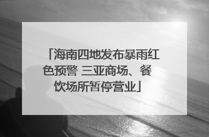 海南四地发布暴雨红色预警 三亚商场、餐饮场所暂停营业