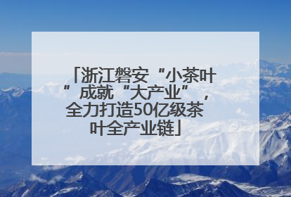 浙江磐安“小茶叶”成就“大产业”，全力打造50亿级茶叶全产业链