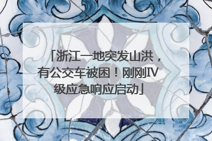 浙江一地突发山洪，有公交车被困！刚刚Ⅳ级应急响应启动