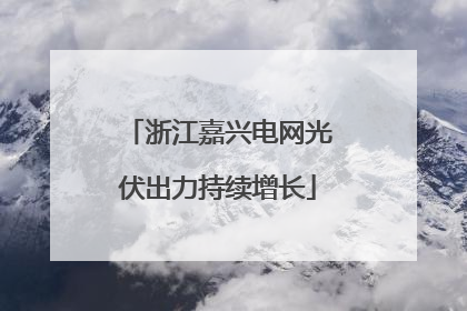 浙江嘉兴电网光伏出力持续增长