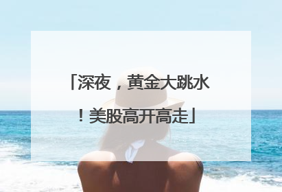 深夜，黄金大跳水！美股高开高走