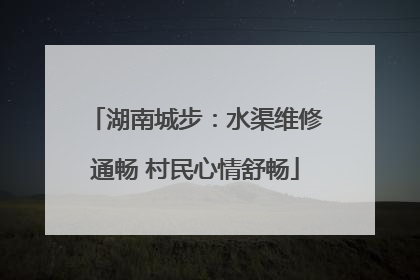 湖南城步：水渠维修通畅 村民心情舒畅