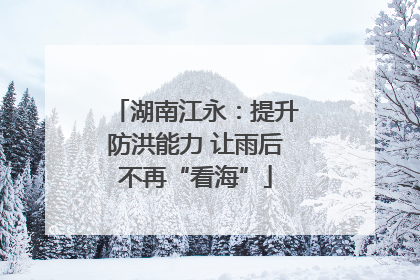 湖南江永：提升防洪能力 让雨后不再“看海”