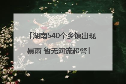 湖南540个乡镇出现暴雨 暂无河流超警
