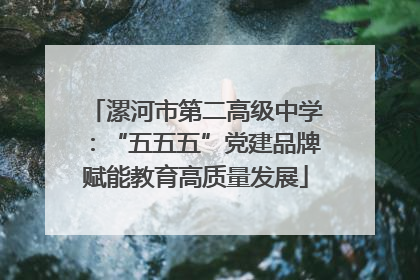 漯河市第二高级中学：“五五五”党建品牌赋能教育高质量发展