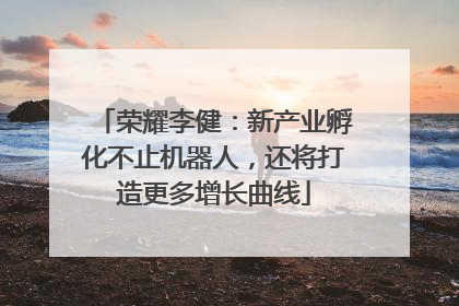 荣耀李健：新产业孵化不止机器人，还将打造更多增长曲线