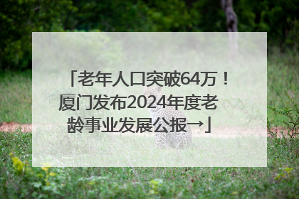 老年人口突破64万！厦门发布2024年度老龄事业发展公报→