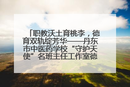 职教沃土育桃李，德育双轨绽芳华——丹东市中医药学校“守护天使”名班主任工作室德育实践之路