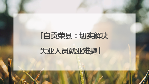 自贡荣县：切实解决失业人员就业难题
