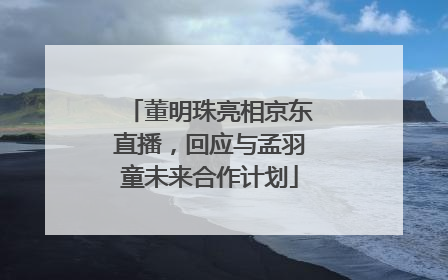 董明珠亮相京东直播，回应与孟羽童未来合作计划