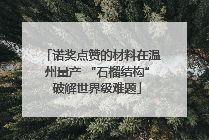 诺奖点赞的材料在温州量产 “石榴结构”破解世界级难题