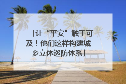 让“平安”触手可及！他们这样构建城乡立体巡防体系