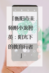 衡阳市耒师附小龙智英：阳光下的教育行者