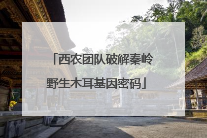 西农团队破解秦岭野生木耳基因密码