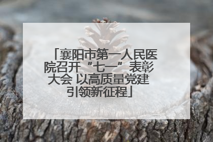 襄阳市第一人民医院召开“七一”表彰大会 以高质量党建引领新征程