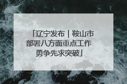 辽宁发布｜鞍山市部署八方面重点工作勇争先求突破