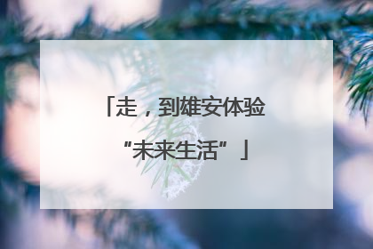 走，到雄安体验“未来生活”