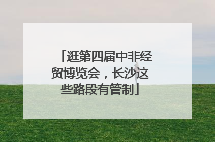 逛第四届中非经贸博览会，长沙这些路段有管制