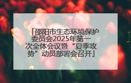邵阳市生态环境保护委员会2025年第一次全体会议暨“夏季攻势”动员部署会召开
