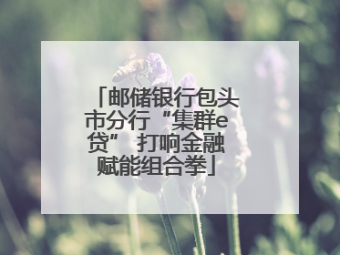 邮储银行包头市分行“集群e贷” 打响金融赋能组合拳