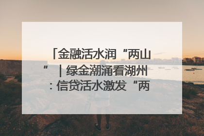 金融活水润“两山”｜绿金潮涌看湖州：信贷活水激发“两山”转化势能