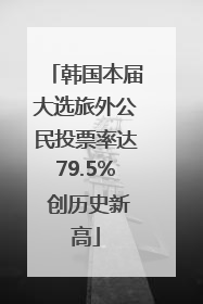 韩国本届大选旅外公民投票率达79.5% 创历史新高