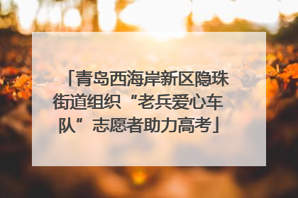 青岛西海岸新区隐珠街道组织“老兵爱心车队”志愿者助力高考