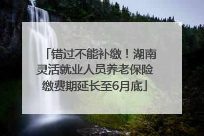 错过不能补缴！湖南灵活就业人员养老保险缴费期延长至6月底