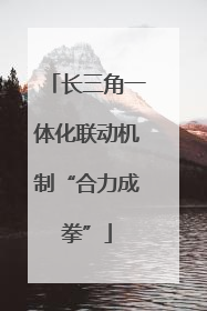 长三角一体化联动机制“合力成拳”