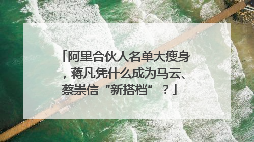 阿里合伙人名单大瘦身，蒋凡凭什么成为马云、蔡崇信“新搭档”？