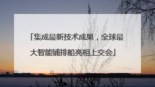 集成最新技术成果，全球最大智能铺排船亮相上交会