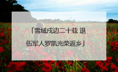 雪域戍边二十载 退伍军人罗凯光荣返乡
