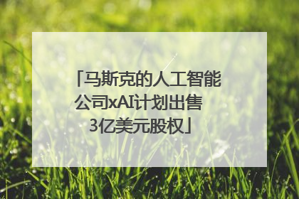马斯克的人工智能公司xAI计划出售3亿美元股权