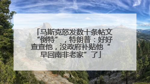 马斯克怒发数十条帖文“倒特”，特朗普：好好查查他，没政府补贴他“早回南非老家”了