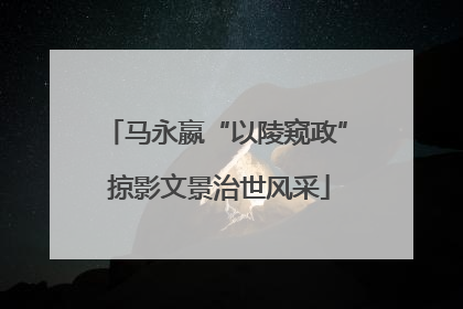 马永嬴“以陵窥政” 掠影文景治世风采